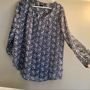 Lucky Brand Sheer Patterned Shirt